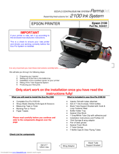 Epson Home Cinema 2100 Assembling Instructions