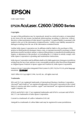 Epson Aculaser 2600 Series Owner's Manual