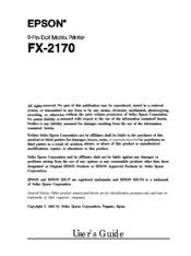 Epson FX-2170 - Impact Printer User Manual