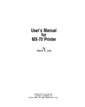 Epson MX-70 User Manual