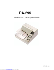 Epson PA-295 Installation And Operating Instructions Manual