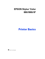 Epson Stylus Color 880i Printer Basics Manual