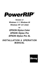 Epson Pro XL Installation And Operation Manual