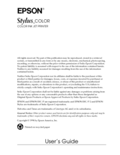 Epson Stylus 10000 Series User Manual