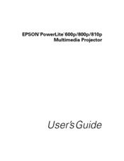Epson PowerLite 820p User Manual