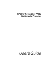 Epson 7700p - PowerLite XGA LCD Projector User Manual