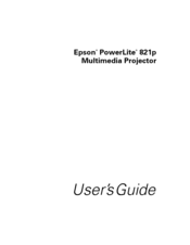 Epson 821p - PowerLite XGA LCD Projector User Manual