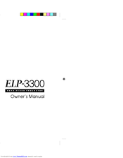 Epson ELP-3300 - Data/Video Projector Owner's Manual