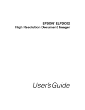 Epson ELPDC02 High Resolution Document Imager - High Resolution Document Imager User Manual