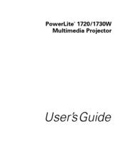 Epson V11H269020 - PowerLite 1720 XGA LCD Projector User Manual