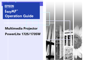 Epson 1735W - PowerLite WXGA LCD Projector Operation Manual