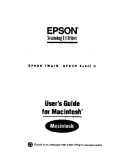 Epson ActionScanner II Mac - ActionScanning System II User Manual