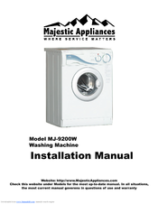 Majestic Appliances MJ-9200W Installation Manual
