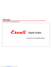 Escali E15CB Operating Manual