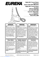 Eureka S3686D - Sanitaire by - Mighty Mite Canister Vacuum Cleaner Owner's Manual