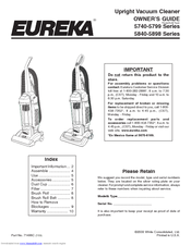 Eureka 5898 Series Owner's Manual