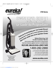Eureka 4750A - Lightweight No Touch Bag System Upright Vacuum Owner's Manual