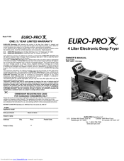 Euro-Pro 4 LITER ELECTRONIC DEEP FRYER F1068 Owner's Manual