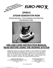Euro-Pro EP8015 Use And Care Instruction Manual