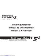 Euro-Pro 6130A2 Instruction Manual