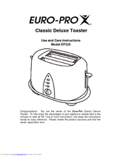 Euro-Pro EP325 Use And Care Instructions Manual