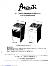 Avanti DER20CSS Instruction Manual