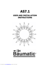 Baumatic AS7.1 User And Installation Instructions Manual