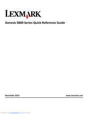 Lexmark Genesis S816 Quick Reference Manual