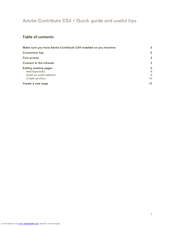Adobe 65016038 - Contribute CS4 - Mac Quick Manual