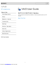 Sony SVT131190X VAIO User Manual