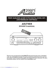 Audio2000's AKJ7404 Owner's Manual