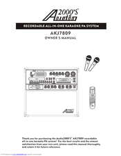 Audio2000's AKJ7809 Owner's Manual