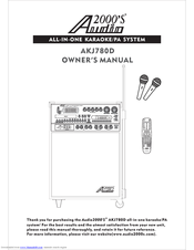 Audio2000's AKJ780D Owner's Manual
