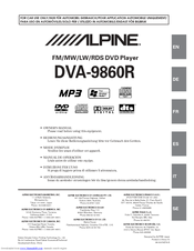 Alpine DVA-9860R Owner's Manual