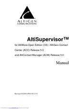 Altigen AltiSupervisor 5.0 Manual