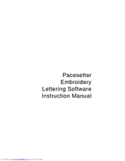 Brother Pacesetter Embroidery Lettering Instruction Manual