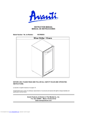 Avanti WCR9000S Instruction Manual