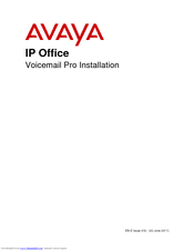 Avaya IP Office Voicemail Pro Installation Manual
