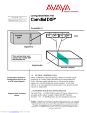 Avaya Comdial DXP Configuration Note