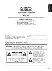 Sharp LC32D40 Operation Manual