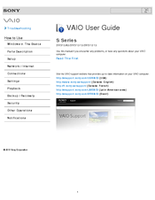 Sony Vaio SVS1513 User Manual