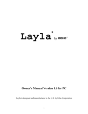 Echo Audio LAYLA LapTop Owner's Manual