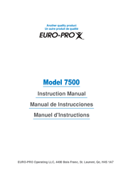 Euro-Pro 7500 Instruction Manual