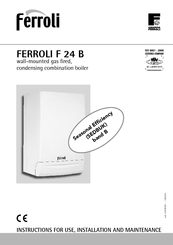 Ferroli use and maintenance Instructions For Installation, Use And Maintenance Manual