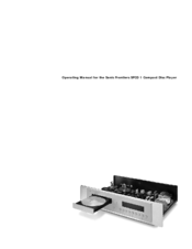 Sonic Frontiers Sonic Frontiers SFCD 1 Operating Manual