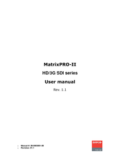 Barco MatrixPRO-II 3G/HD/SD-SDI User Manual