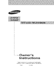 Samsung LN-T4069FX Owner's Instructions Manual