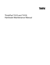 Lenovo ThinkPad T410 Hardware Maintenance Manual