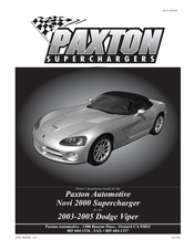 Paxton Automotive 2015 Viper SRT Owner's Installation Manual