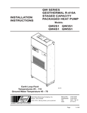 Bard QW3S1 Installation Instructions Manual